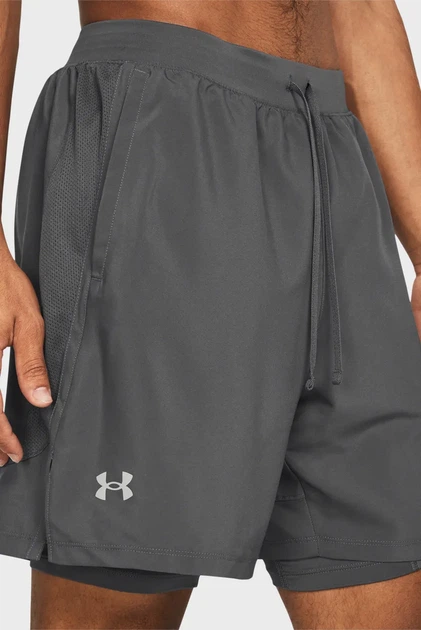 Чоловічі сірі шорти UA LAUNCH 7'' 2-IN-1 SHORTS Under Armour XL 1382641-025 - изображение 4