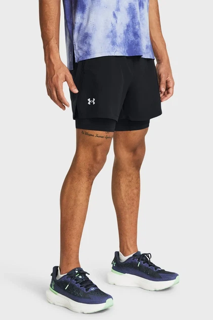 Чоловічі чорні шорти UA LAUNCH 5'' 2-IN-1 SHORT Under Armour XXL 1382640-001 - Фото 1 Чоловічі чорні шорти UA LAUNCH 5'' 2-IN-1 SHORT Under Armour XXL 1382640-001 - изображение 1