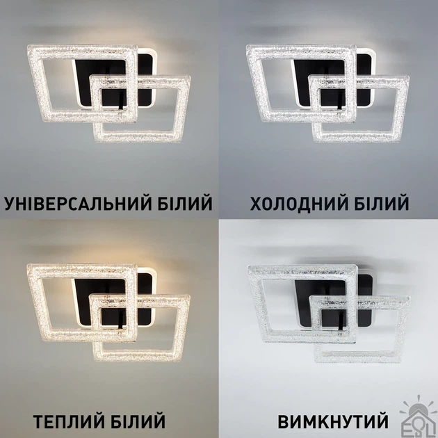 Управляемая светодиодная люстра ESLLSE RADIST ICE 40 Вт 3 S 345x480x120 мм Черная - Фото 3 Управляемая светодиодная люстра ESLLSE RADIST ICE 40 Вт 3 S 345x480x120 мм Черная - изображение 3