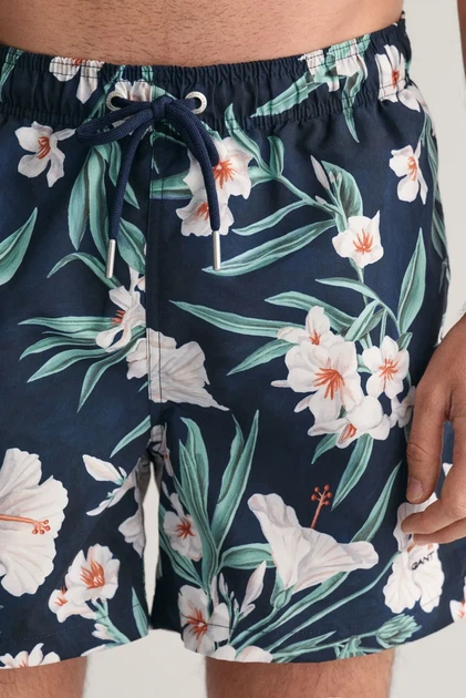 Чоловічі темно-сині плавальні шорти з візерунком OLEANDER PRINT SWIM SHORTS Gant L 922416006 - зображення 4