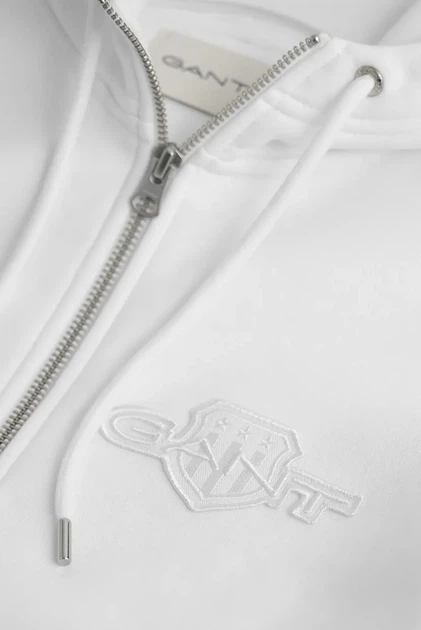 Жіноче біле худі REG TONAL SHIELD ZIP Gant S 4202588 - зображення 5