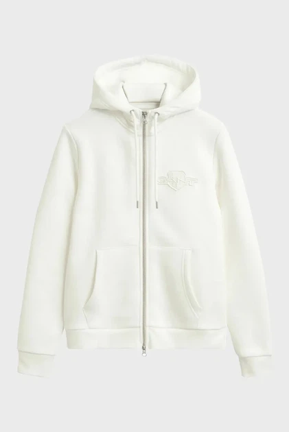 Жіноче біле худі REG TONAL SHIELD ZIP Gant S 4202588 - зображення 6