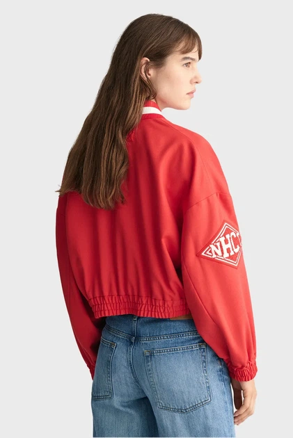 Жіночий червоний бомбер CROPPED VARSITY Gant L 4700308 - изображение 3