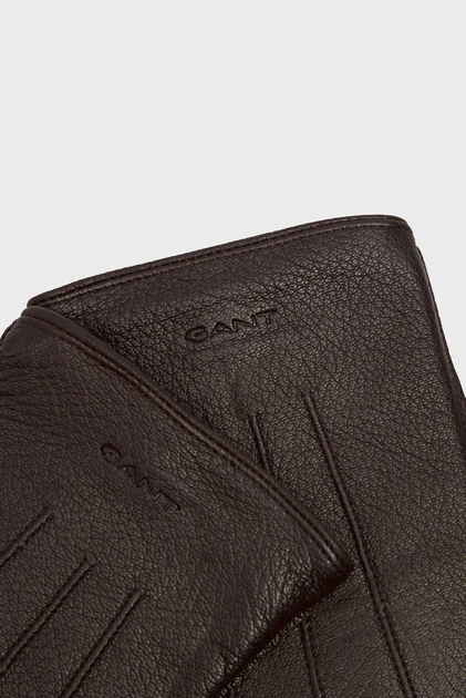 Чоловічі темно-коричневі шкіряні рукавиці CASHMERE Gant XL 9931074 - изображение 3