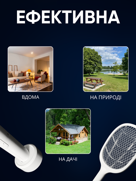 Мухобойка электрическая электромухобойка от мух и комаров 3 в 1 ручная электро ракетка с сеткой с током ультрафиолетовая ловушка уничтожитель для насекомых москитов мошек моли аккумуляторная перезаряжаемая USB ночник Hechpro ТБMSW3 + шнур USB в подарок - Фото 6 Мухобойка электрическая электромухобойка от мух и комаров 3 в 1 ручная электро ракетка с сеткой с током ультрафиолетовая ловушка уничтожитель для насекомых москитов мошек моли аккумуляторная перезаряжаемая USB ночник Hechpro ТБMSW3 + шнур USB в подарок - изображение 6