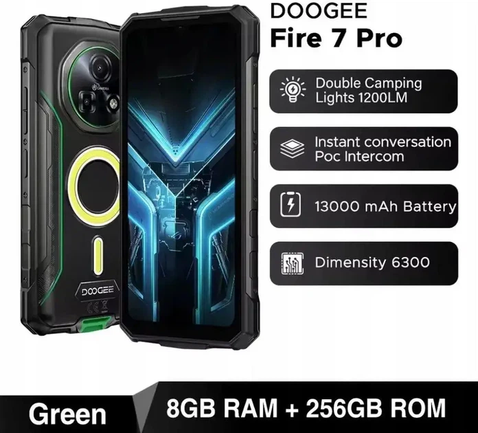 Мобільний телефон Doogee Fire 7 Pro 8/256GB Forest Green - Фото 1 Мобільний телефон Doogee Fire 7 Pro 8/256GB Forest Green - изображение 1