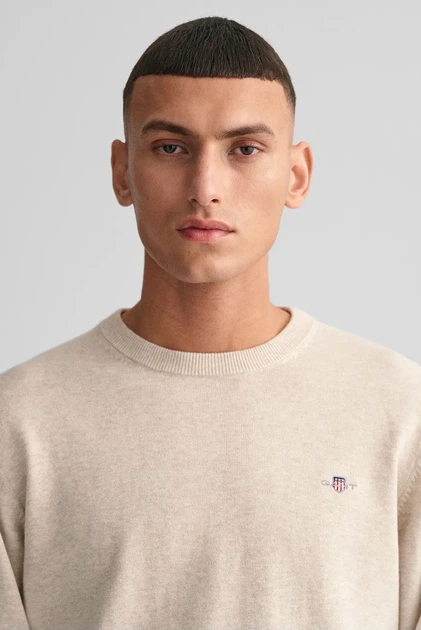 Чоловічий бежевий джемпер CLASSIC COTTON C-NECK Gant XXL 8030561 - изображение 4