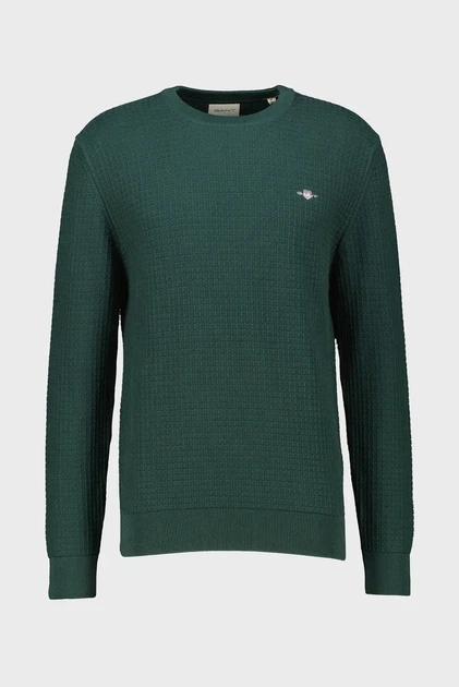 Чоловічий зелений джемпер COTTON TEXTURED C-NECK Gant XXL 8030213 - изображение 5