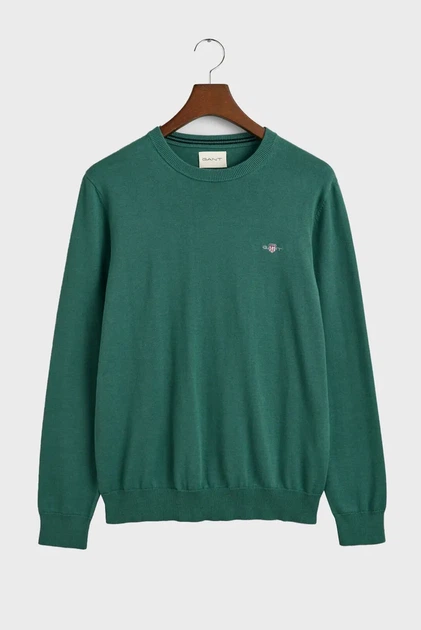 Чоловічий зелений джемпер CLASSIC COTTON C-NECK Gant L 8030561 - изображение 5