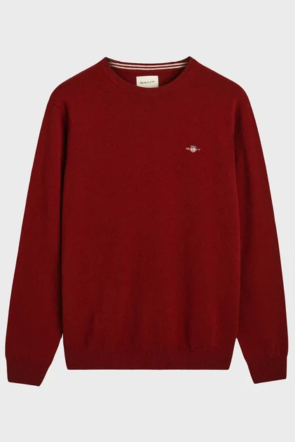 Чоловічий червоний вовняний джемпер SUPERFINE Gant M 87211 - изображение 5