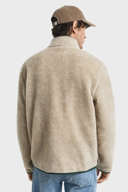 Чоловіча бежева куртка FLEECE Gant S 2067086 - Фото 3 Чоловіча бежева куртка FLEECE Gant S 2067086 - изображение 3
