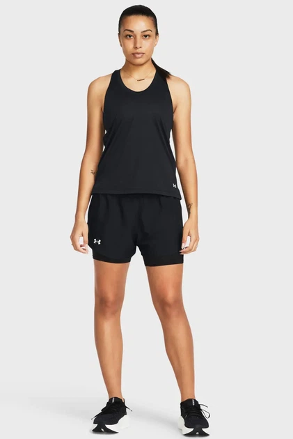 Жіночі чорні шорти UA Fly By 2-in-1 Shorts Under Armour SM 1382440-001 - Фото 2 Жіночі чорні шорти UA Fly By 2-in-1 Shorts Under Armour SM 1382440-001 - зображення 2