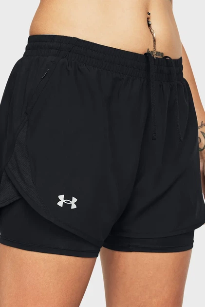 Жіночі чорні шорти UA Fly By 2-in-1 Shorts Under Armour MD 1382440-001 - зображення 4