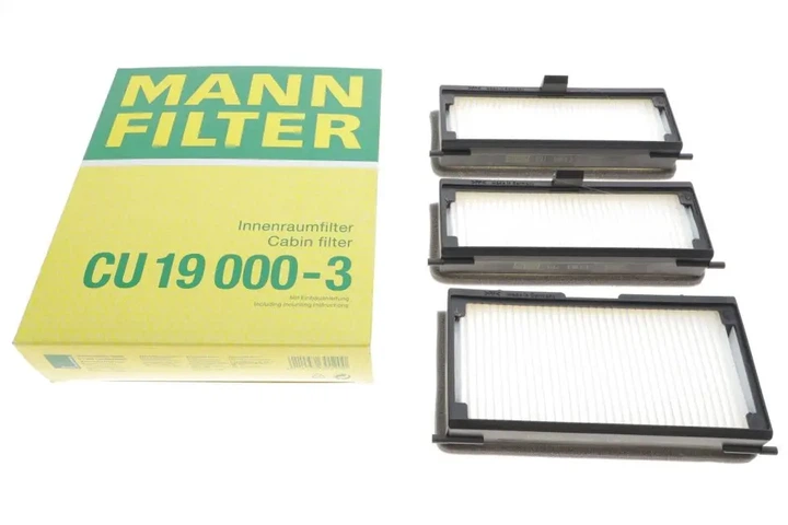 Фільтр салону Fiat Scudo/Peugeot Expert 1.6D/1.9D/2.0HDi/JTD 96- (к-кт 3шт) MANN-FILTER CU 19 000-3 - Фото 2 Фільтр салону Fiat Scudo/Peugeot Expert 1.6D/1.9D/2.0HDi/JTD 96- (к-кт 3шт) MANN-FILTER CU 19 000-3 - изображение 2