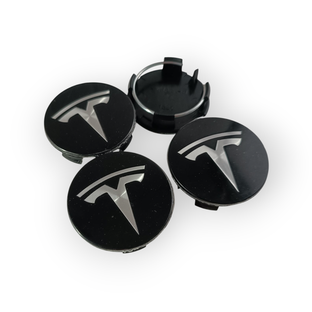 Комплект ковпачків для дисків Tesla ( 4шт, чорний+хром ) - зображення 2