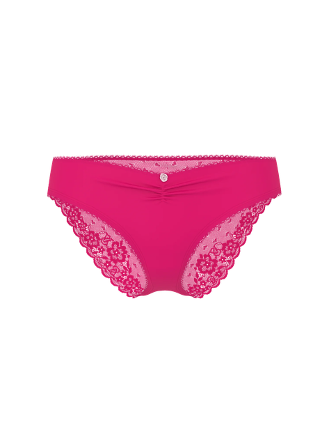 Трусики из эластичного хлопка с кружевом Victoria's Secret Stretch Cotton Heart Lace Hiphugger Panty М розовые яркие(27186967) - изображение 3