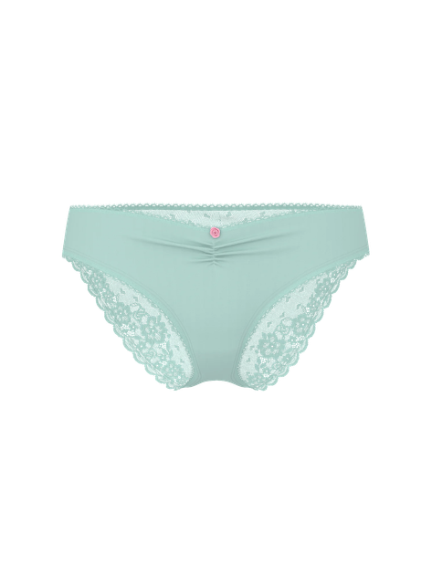 Трусики из эластичного хлопка с кружевом Victoria's Secret Stretch Cotton Heart Lace Hiphugger Panty Л мятные(27187002) - изображение 3