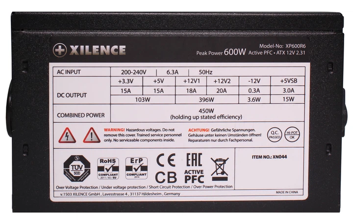 Блок живлення 600W Xilence XP600R6 Performance C, 120mm, ~85%, Retail Box - зображення 8