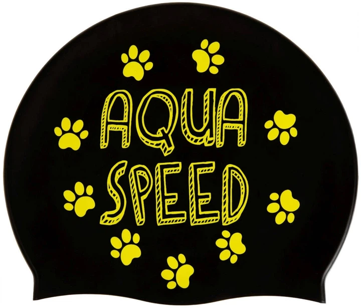 Шапочка для плавания Aqua Speed Kiddie Cat детская силиконовая. Чёрная - изображение 3
