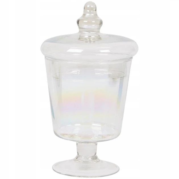 Бонбоньєрка скляна з іризацією, ваза для солодощів з кришкою Excellent Houseware 800мл - зображення 3