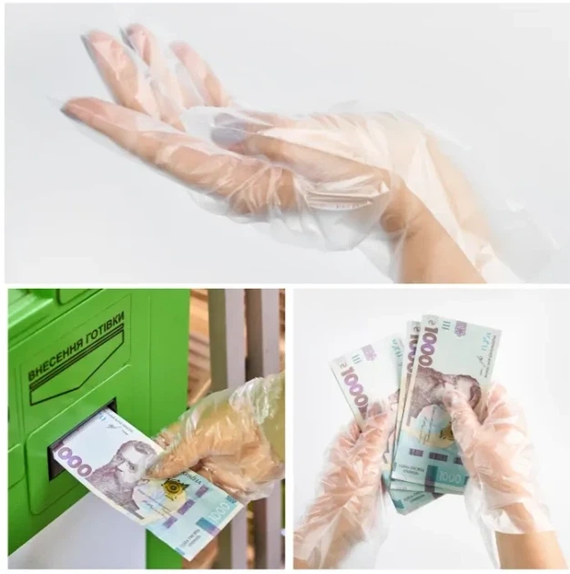 Перчатки полиэтиленовые Помощница 100 шт одноразовые для кухни и работы с продуктами - Фото 3 Перчатки полиэтиленовые Помощница 100 шт одноразовые для кухни и работы с продуктами - изображение 3