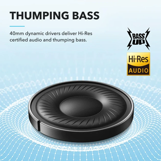 Накладні бездротові навушники Soundcore Q20i ANC Bluetooth 5.0, 60 годин роботи, BassUp, з мікрофоном - зображення 7