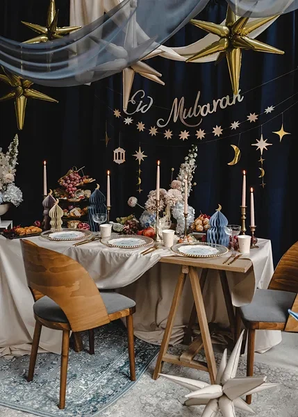 Zestaw dekoracyjnych figur PartyDeco Papierowe honeycomb Eid Mubarak kopuły  4 szt Mix kolorów (ZDP10) (5904555075184) - obraz 4