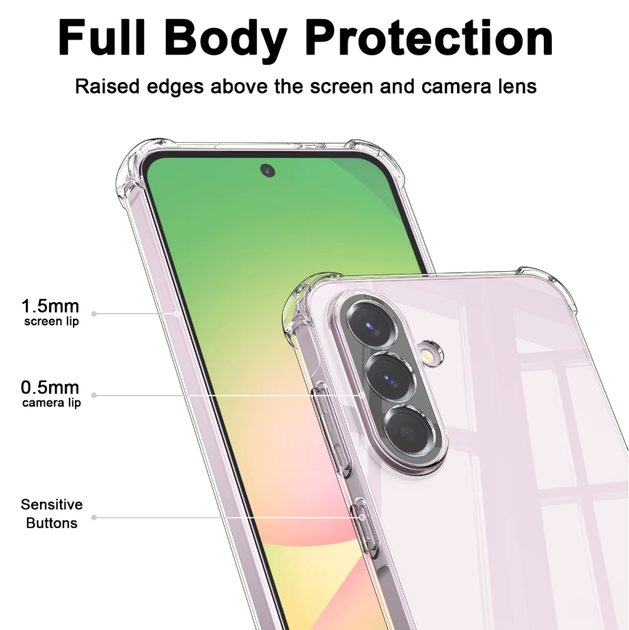 Протиударний прозорий чохол для Samsung Galaxy M56 5G (SM-M566BZKA) - Фото 3 Протиударний прозорий чохол для Samsung Galaxy M56 5G (SM-M566BZKA) - зображення 3