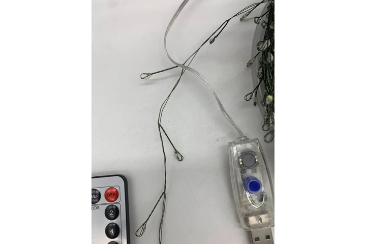Гирлянда Роса на катушке фейерверк - мишура от USB, 20м, 600LED + пульт Белый - изображение 3