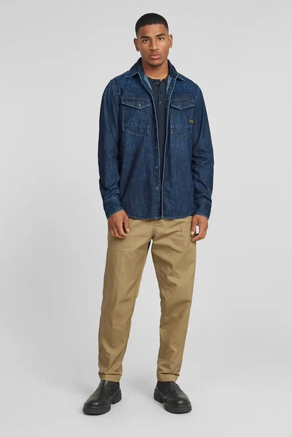 Чоловічі бежеві брюки Pleated G-Star RAW 34-32 D24543,D967 - зображення 4