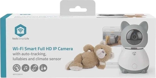 Kamera IP Nedis SmartLife Wi-Fi Indoor Camera Full HD Grey/White (WIFICI30CGY) - obraz 2
