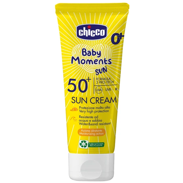 Крем солнцезащитный Chicco Baby Moments SUN, SPF 50+, 75 мл - Фото 1 Крем солнцезащитный Chicco Baby Moments SUN, SPF 50+, 75 мл - изображение 1