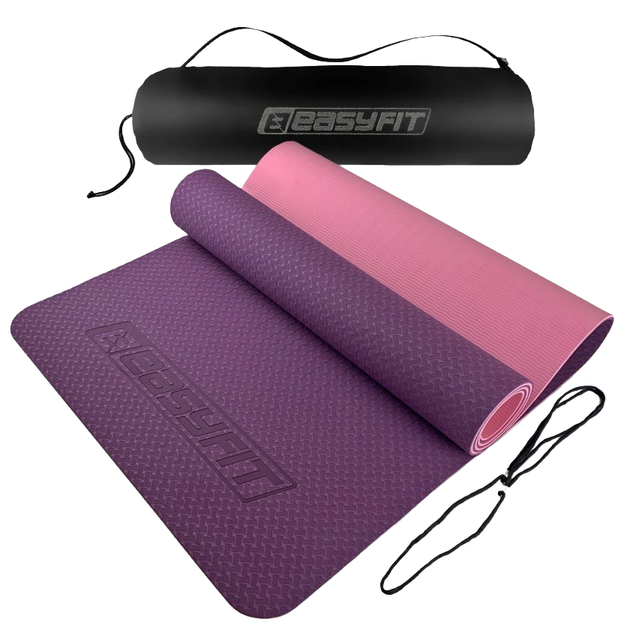 Коврик для йоги и фитнеса EasyFit EF-1924s-VP, антискользящий, Фиолетовый, 183×61×0,6 см, TPE, + чехол - Фото 1 Коврик для йоги и фитнеса EasyFit EF-1924s-VP, антискользящий, Фиолетовый, 183×61×0,6 см, TPE, + чехол - изображение 1