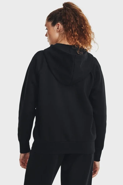 Жіноче чорне худі UA Rival Fleece FZ Hoodie Under Armour XXL 1379497-001 - Фото 3 Жіноче чорне худі UA Rival Fleece FZ Hoodie Under Armour XXL 1379497-001 - изображение 3