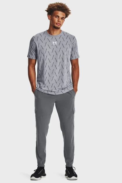 Чоловічі темно-сірі спортивні штани UA Stretch Woven Cargo Pants Under Armour LG 1380358-012 - изображение 2