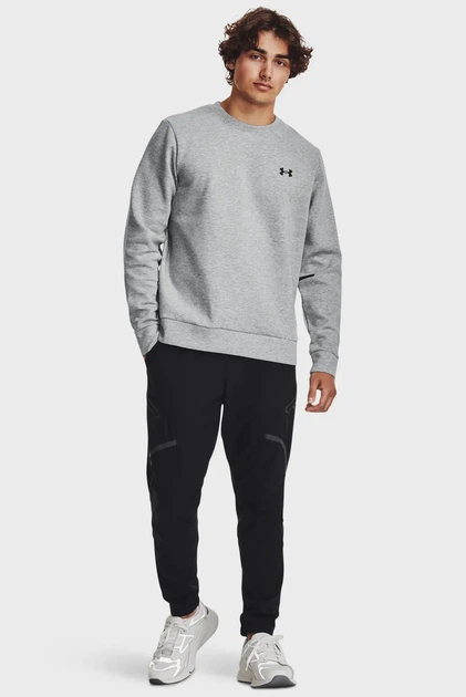 Чоловічий сірий світшот UA Unstoppable Flc Crew Under Armour M 1381688-011 - Фото 2 Чоловічий сірий світшот UA Unstoppable Flc Crew Under Armour M 1381688-011 - зображення 2