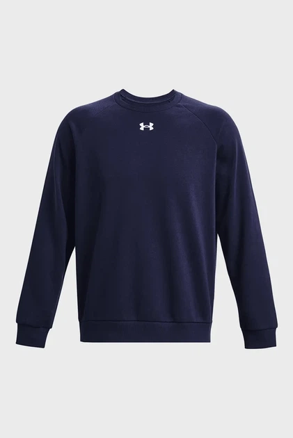 Чоловічий темно-синій світшот UA Rival Fleece Crew Under Armour L 1379755-410 - изображение 5