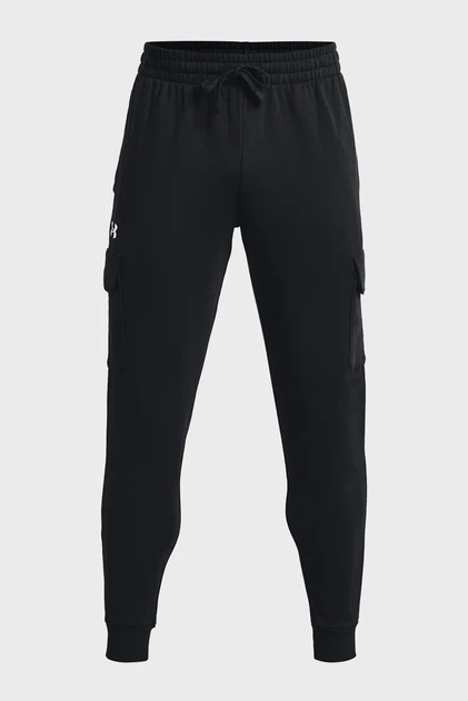 Чоловічі чорні спортивні штани UA Rival Fleece Cargo Jogger Under Armour 3XL 1382134-001 - Фото 5 Чоловічі чорні спортивні штани UA Rival Fleece Cargo Jogger Under Armour 3XL 1382134-001 - зображення 5