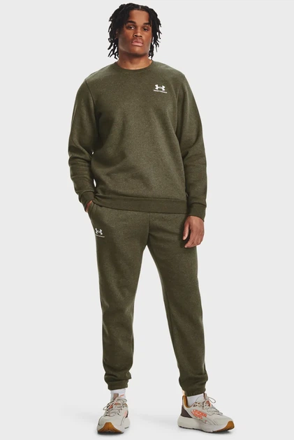 Чоловічий оливковий світшот UA Essential Fleece Crew-GRN Under Armour XXL 1374250-391 - изображение 2