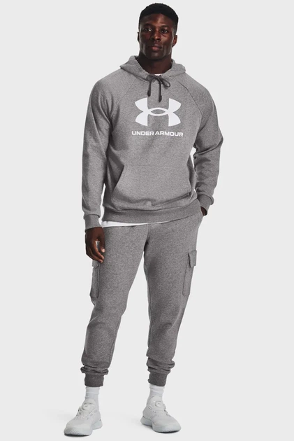 Чоловіче сіре худі UA Rival Fleece Logo HD Under Armour L 1379758-025 - изображение 2