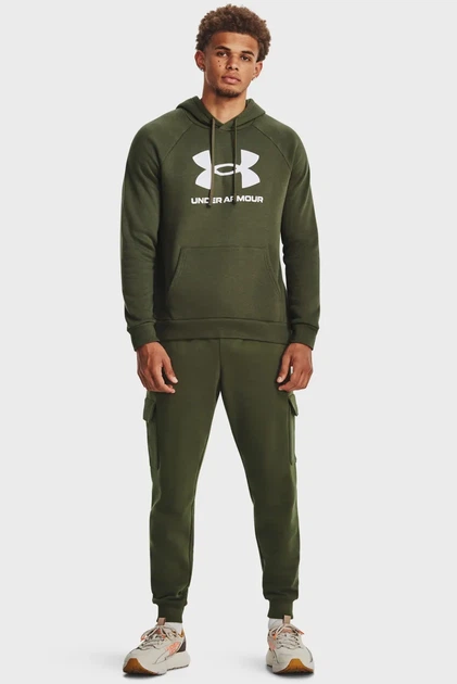 Чоловіче оливкове худі UA Rival Fleece Logo HD Under Armour L 1379758-390 - изображение 2