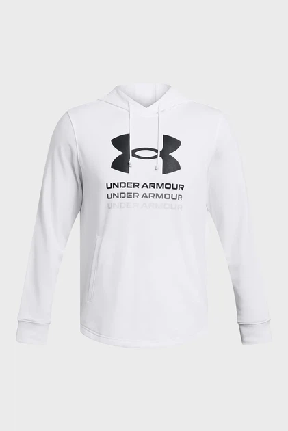Чоловіче біле худі UA Rival Terry Graphic Hood Under Armour XL 1386047-100 - изображение 3