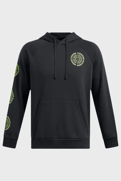 Чоловіче чорне худі UA Rival Fleece HBR Logo HD Under Armour XXL 1386593-001 - изображение 4