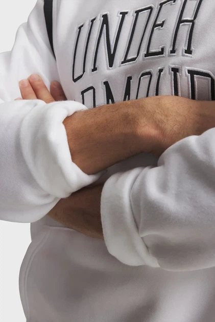 Чоловіче біле худі UA Rival Fleece Nov Hoodie Under Armour MD 6009353-100 - Фото 3 Чоловіче біле худі UA Rival Fleece Nov Hoodie Under Armour MD 6009353-100 - изображение 3
