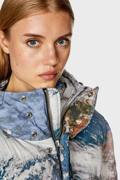 Жіноча куртка з візерунком W-TAKRY-CMF JACKET Diesel 42 A11510 0AJAE - Фото 3 Жіноча куртка з візерунком W-TAKRY-CMF JACKET Diesel 42 A11510 0AJAE - изображение 3