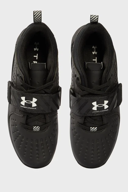 Чорні шкіряні кросівки UA Reign Lifter Under Armour 44,5 3023735-001 - изображение 4