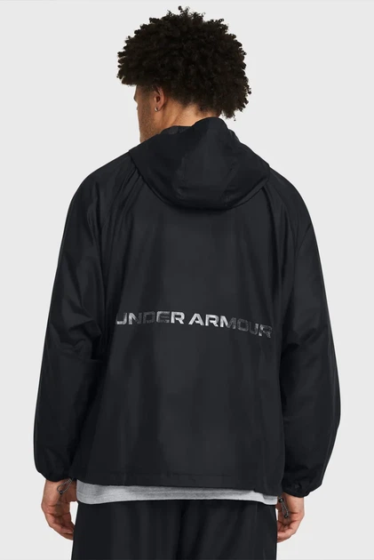 Чоловіча чорна вітровка UA Rush Woven FZ Under Armour L 1382896-001 - изображение 3