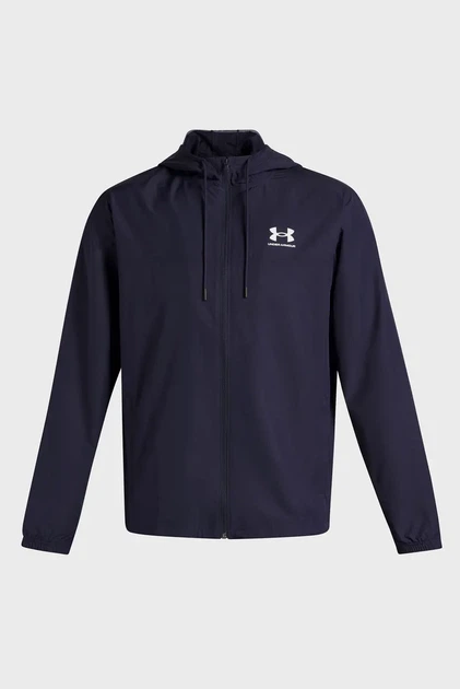 Чоловіча темно-синя вітровка UA Rival Wvn Windbreaker Under Armour SM 1390149-410 - Фото 3 Чоловіча темно-синя вітровка UA Rival Wvn Windbreaker Under Armour SM 1390149-410 - изображение 3