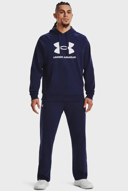 Чоловіче темно-синє худі UA Rival Fleece Logo HD Under Armour XL 1379758-410 - изображение 2