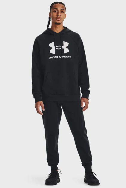 Чоловіче чорне худі UA Rival Fleece Logo HD Under Armour S 1379758-001 - изображение 2
